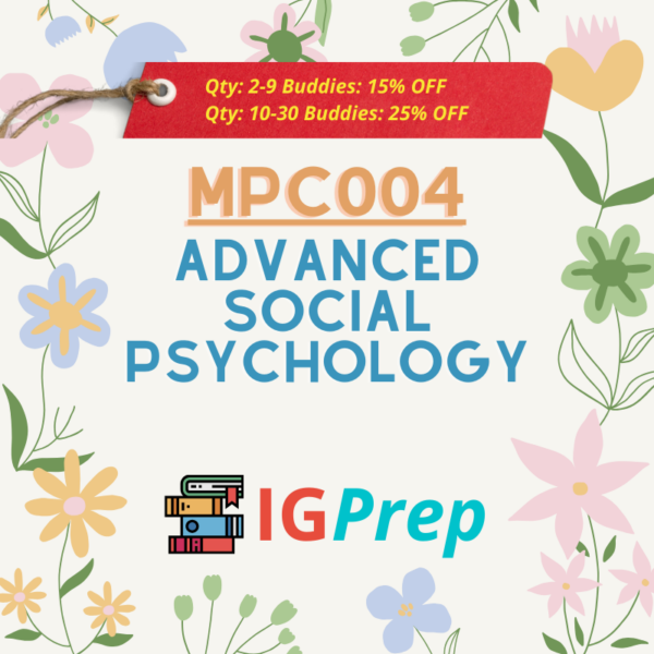 Mpc-004 Advanced Social Psychology For Ignou Ma Psychology(Mapc)