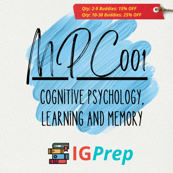 Mpc001-Cognitive Psychology-Learning And Memory For Ignou Ma Psychology(Mapc)