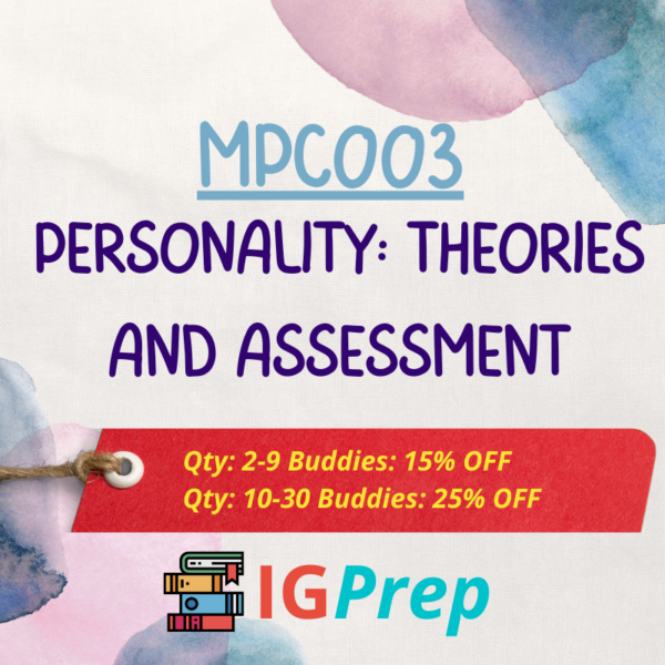 Mpc003-Personality Theories And Assessment For Ignou Ma Psychology(Mapc)