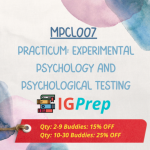 MPCL007-Practicum Experimental Psychology and Psychological Testing