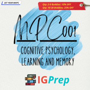 MPC001- Cognitive Psychology, Learning and Memory