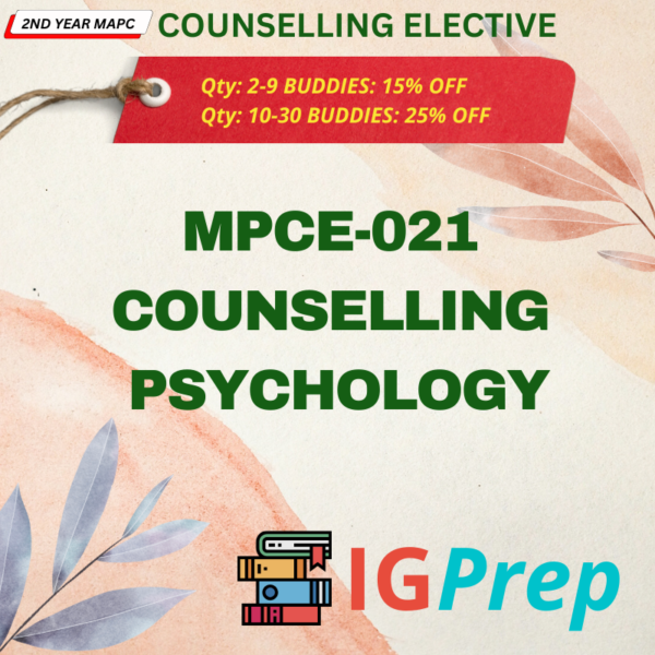 Mpce021-Counselling Psychology For Ignou Ma Psychology(Mapc)