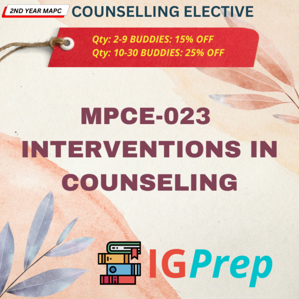 Mpce023-Interventions In Counseling For Ignou Ma Psychology(Mapc)