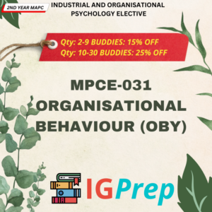 MPCE031-Organisational Behaviour (OBY) for IGNOU MA Psychology(MAPC)