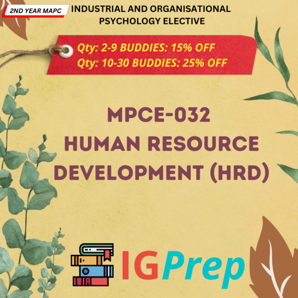 Mpce032-Human Resource Development (Hrd) For Ignou Ma Psychology(Mapc)