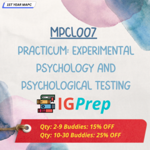 MPCL007 Practicum in Experimental Psychology